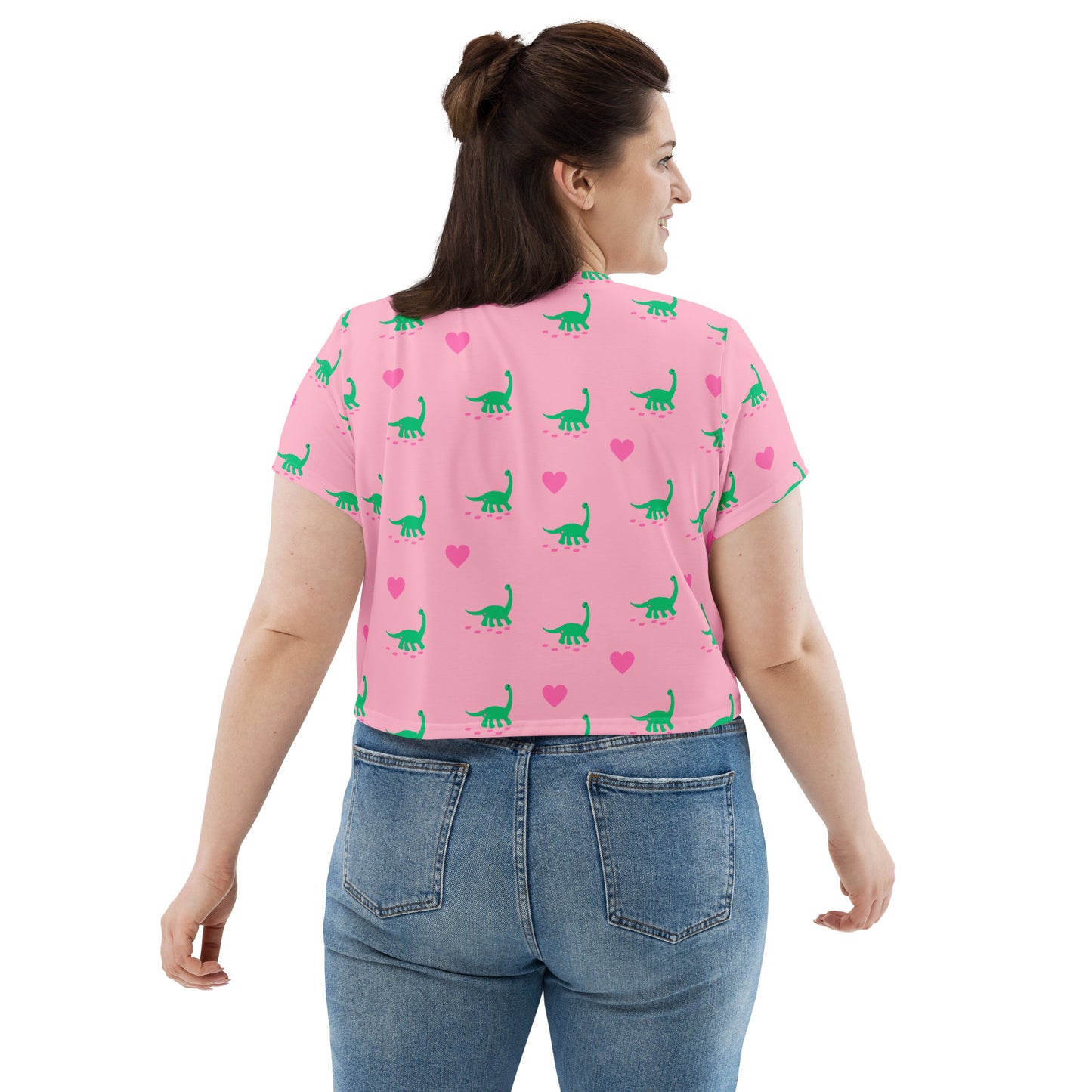 Sweet Dino All-Over Print Crop Tee