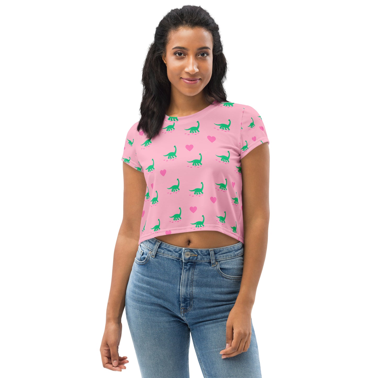 Sweet Dino All-Over Print Crop Tee