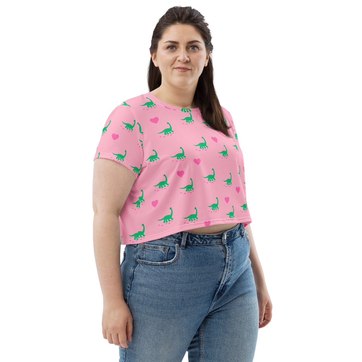 Sweet Dino All-Over Print Crop Tee