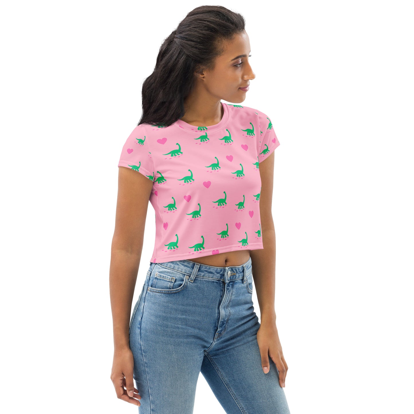 Sweet Dino All-Over Print Crop Tee