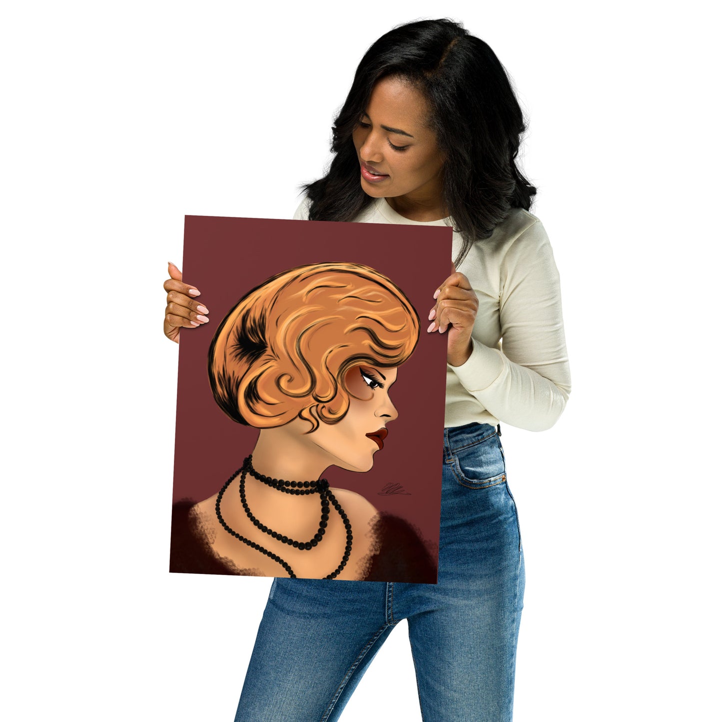 Maroon Lady Poster Print 1