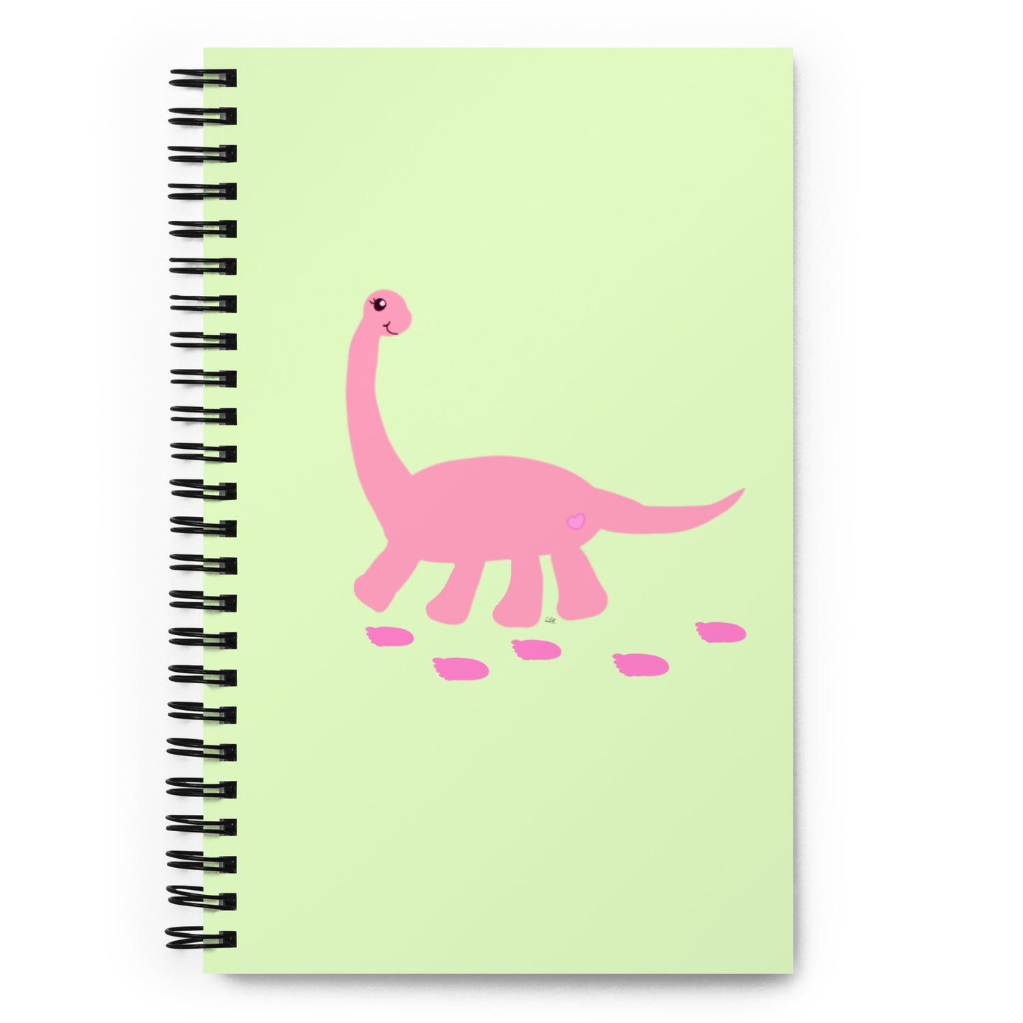 Sweet Dino Pink and Lime Spiral Notebook