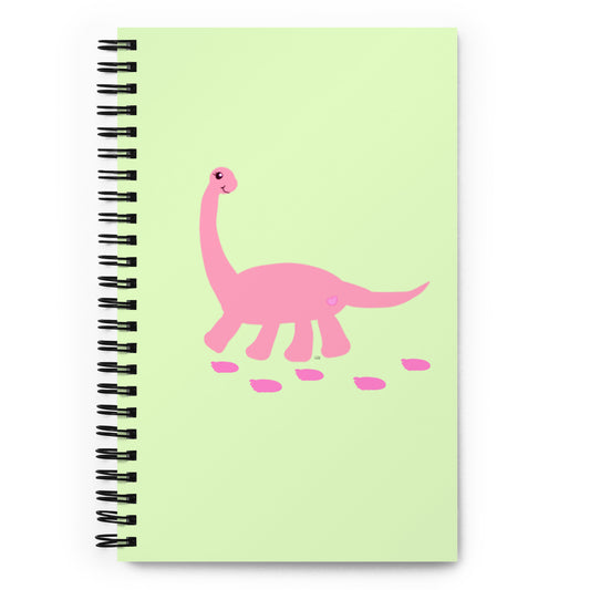 Sweet Dino Pink and Lime Spiral Notebook