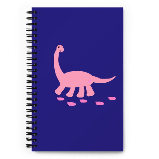 Sweet Dino Pink and Deep Blue Spiral Notebook